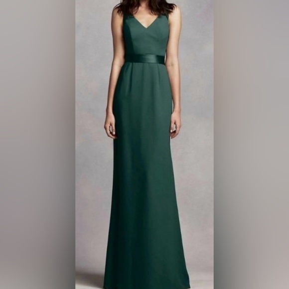 David's Bridal Deep Green Maxi Dress - Picture 1 of 12